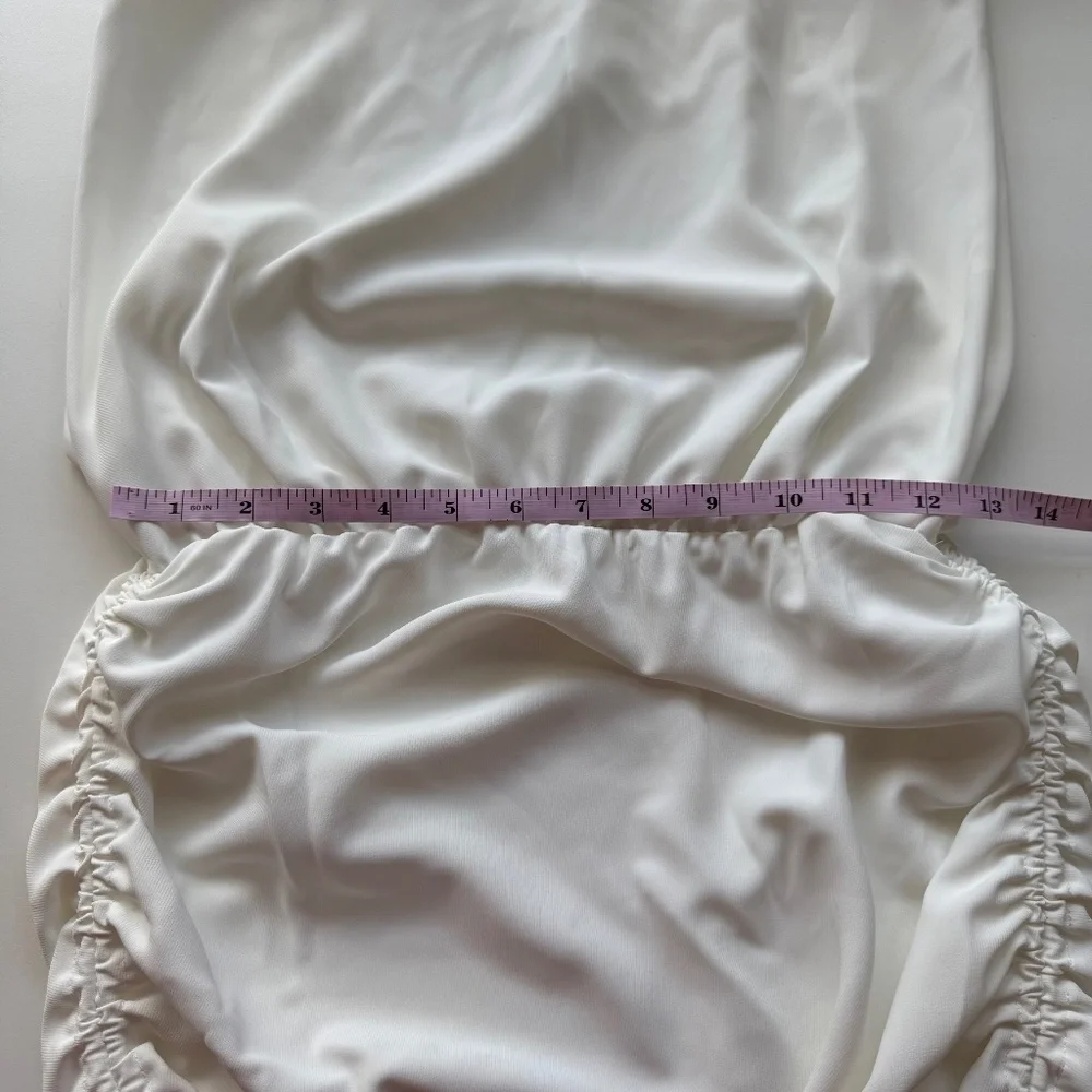 Amanda Uprichard Womens White Ruched Aisling Sleeveless Midi Dress Size S - Picture 11 of 11